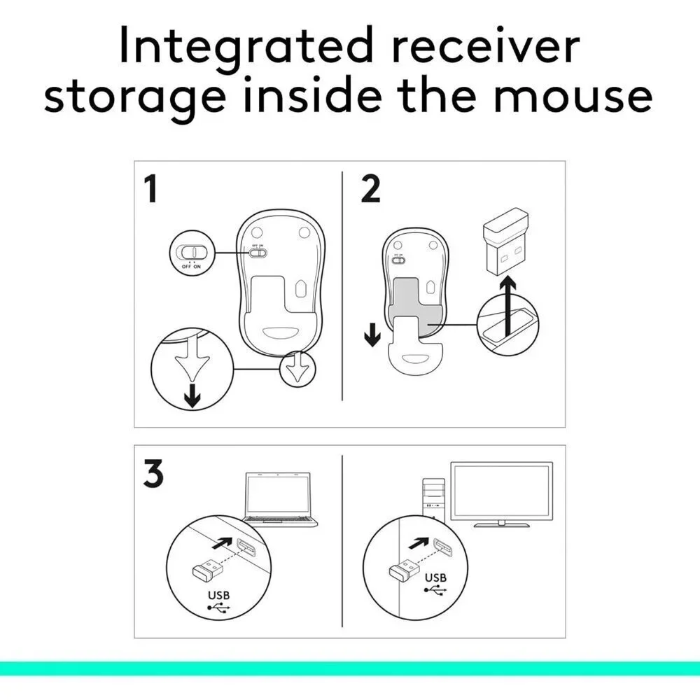 ✨Mouse Wireless 2.4GHz with USB Mini Receiver 12-Month Battery Swift for Laptop